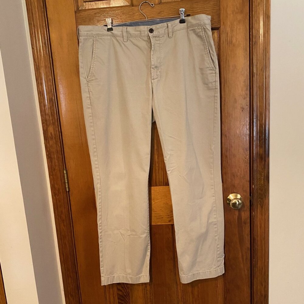 LL Bean Plain Front Cotton Khakis - 38W x 32L
